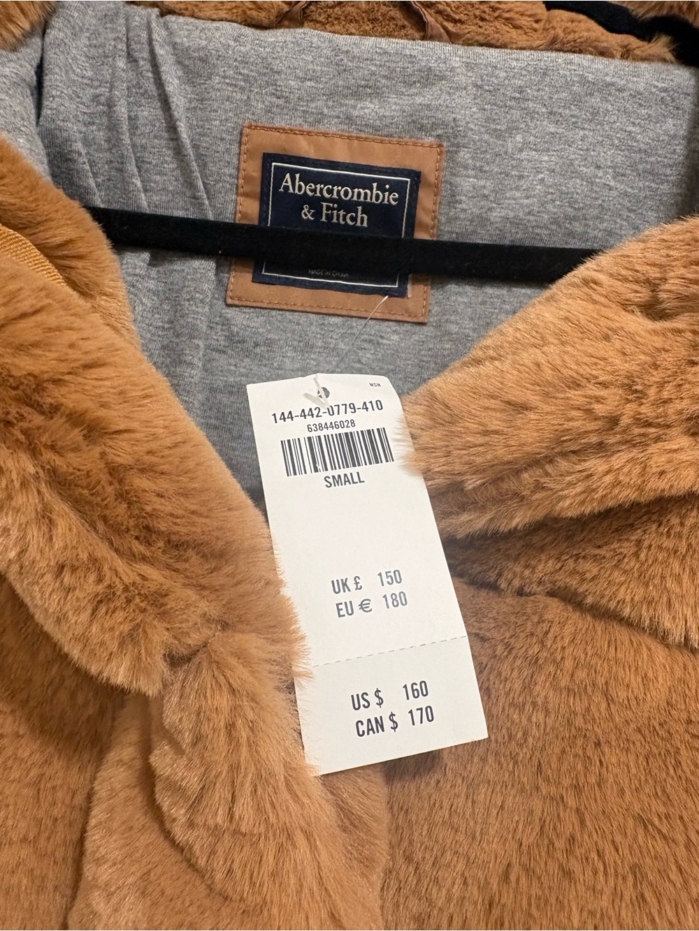 Abercrombie & Fitch Plush Faux-Fur Jacket in Camel - Picture 3 of 7